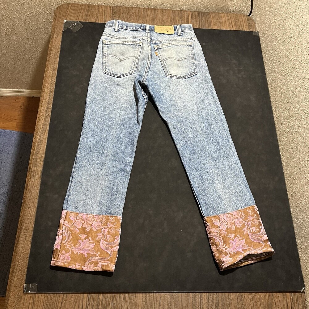 Vintage Levis 1970s Hippie Kurt Cobain Jeans 28x28 USA Woodstock Patchwork Levi - Picture 2 of 16